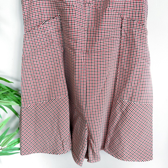 SOLD Anthropologie Mare Mare Houndstooth Tweed Romper NWT in Red & Black Large - Picture 10 of 16